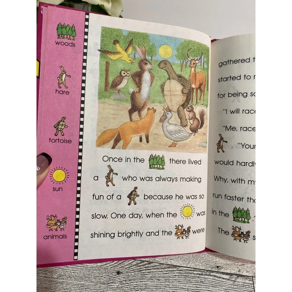 The Hare and the Tortoise Kit Schorsch 1989 Hardcover Rebus Book Kids Children